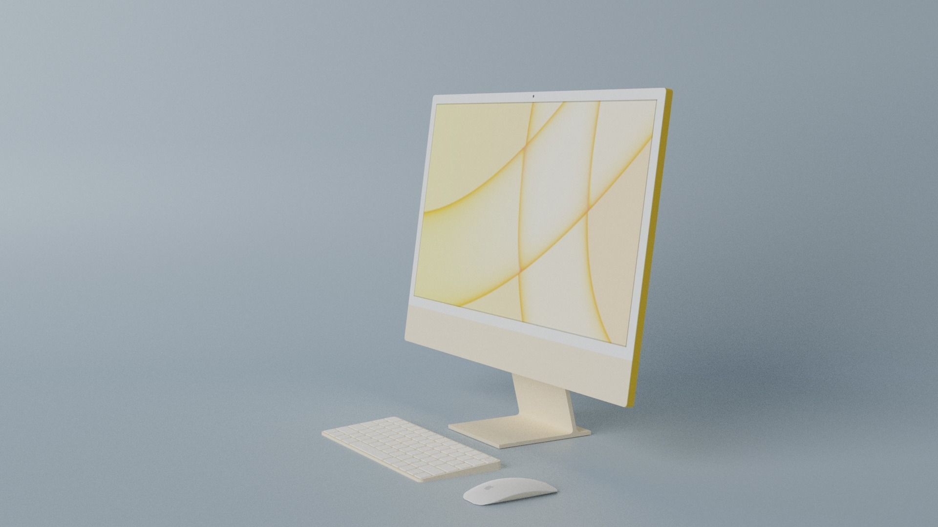 iMac 24-inch 2021 Yellow 3D model_20