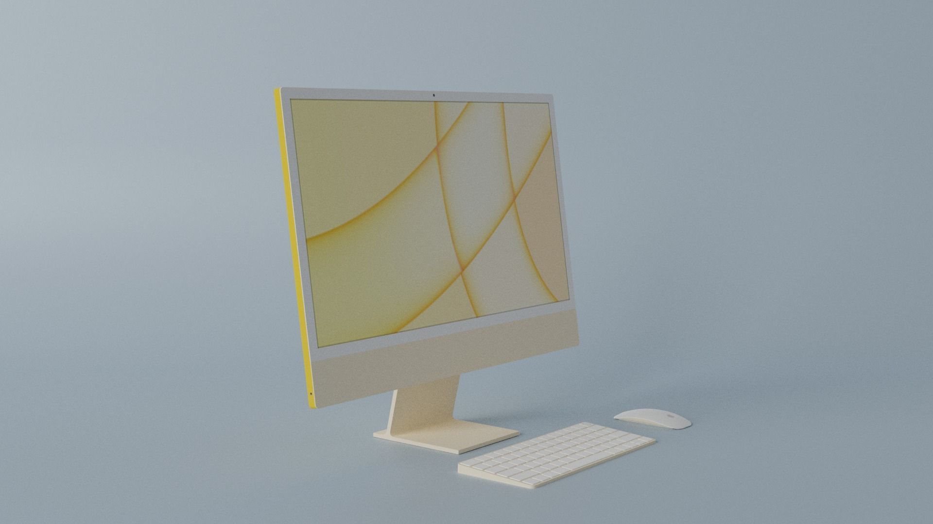 iMac 24-inch 2021 Yellow 3D model_3