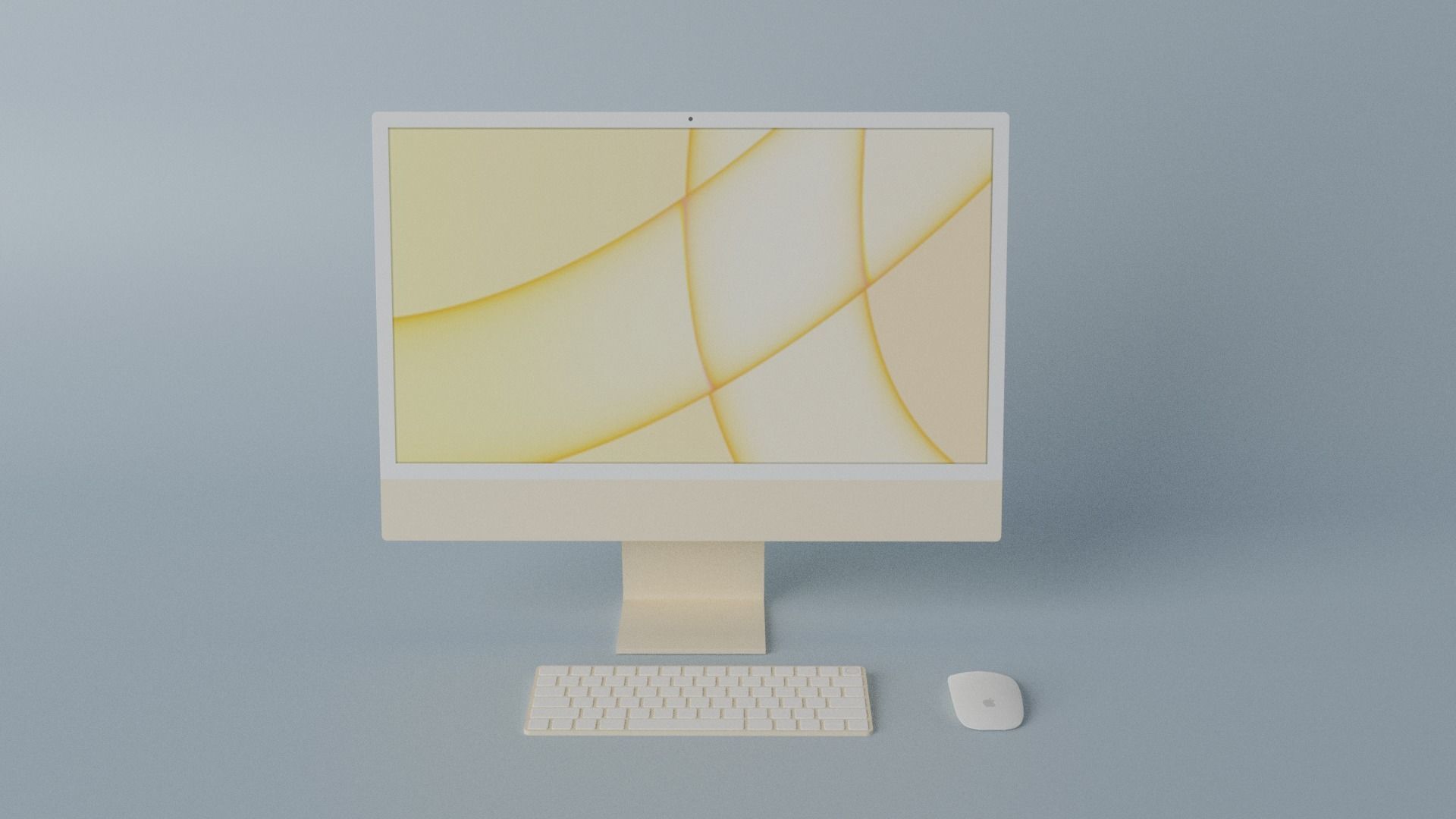 iMac 24-inch 2021 Yellow 3D model_22