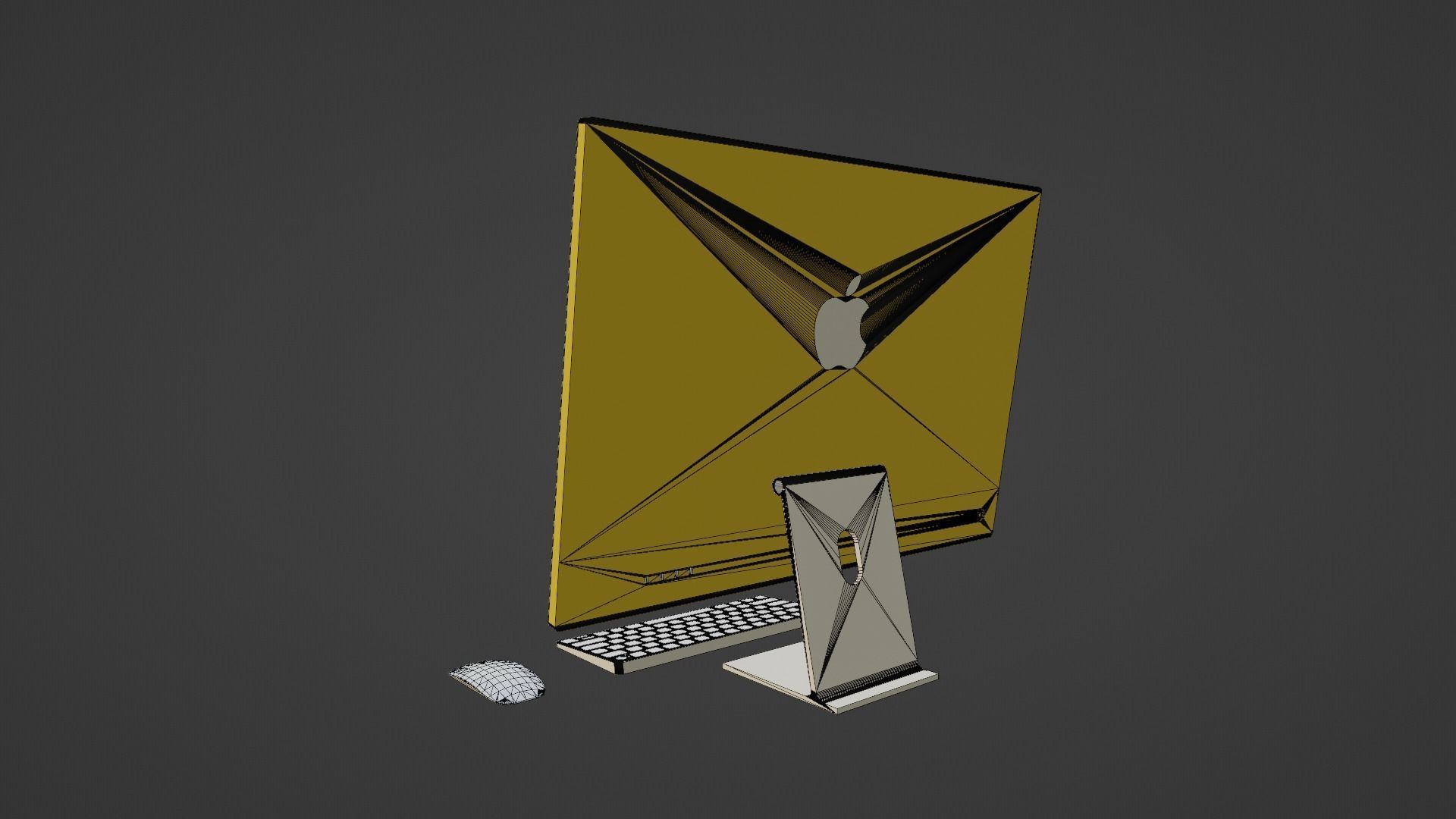 iMac 24-inch 2021 Yellow 3D model_9
