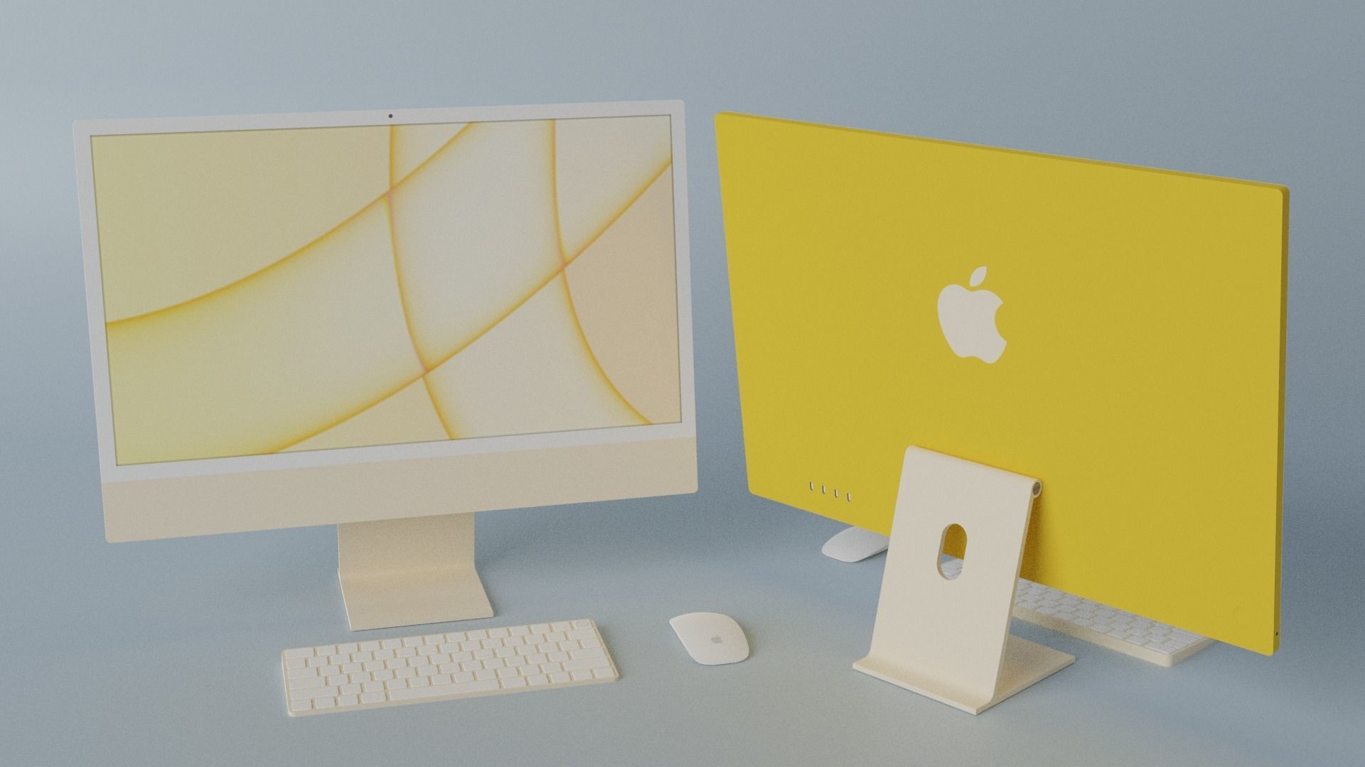 iMac 24-inch 2021 Yellow 3D model_15