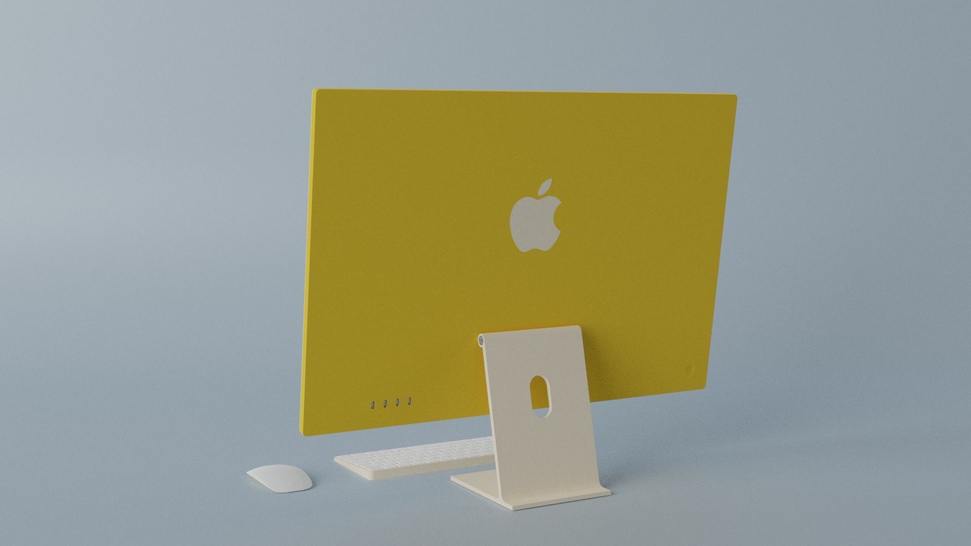 iMac 24-inch 2021 Yellow 3D model_6