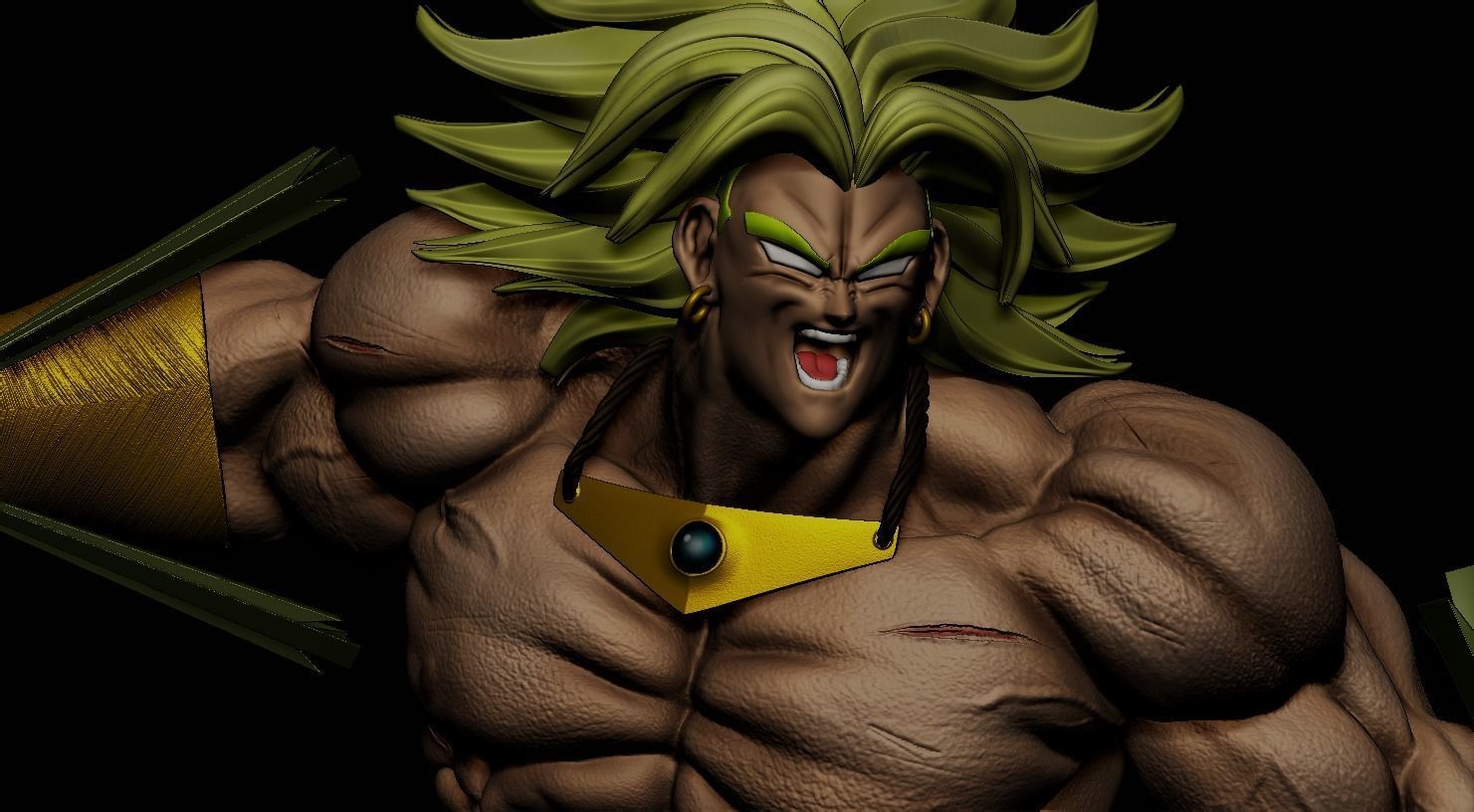 broly dragon ball z collectible figure  3D print model_3