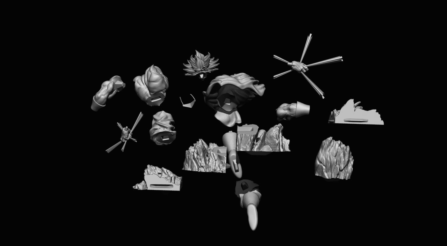 broly dragon ball z collectible figure  3D print model_14