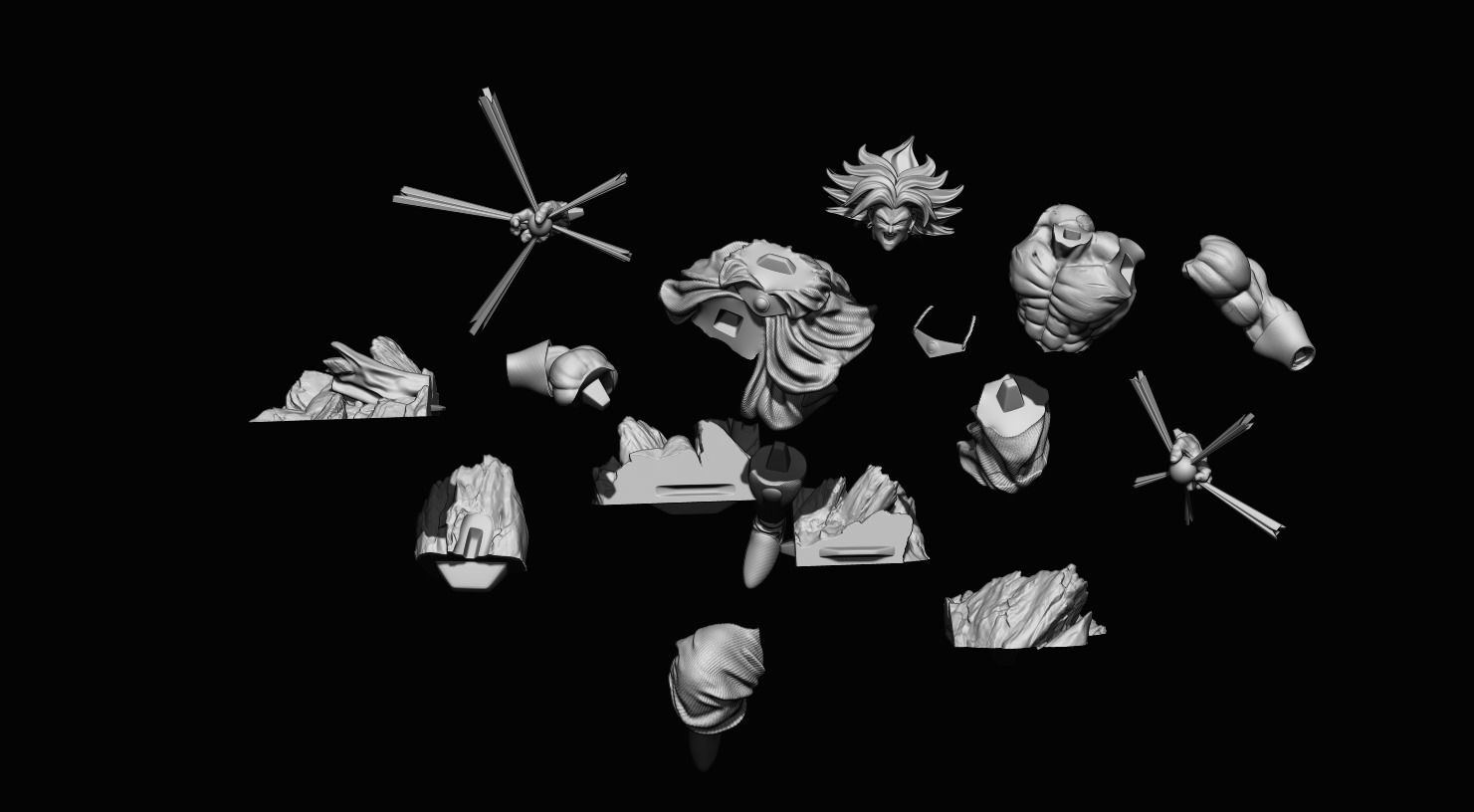 broly dragon ball z collectible figure  3D print model_1