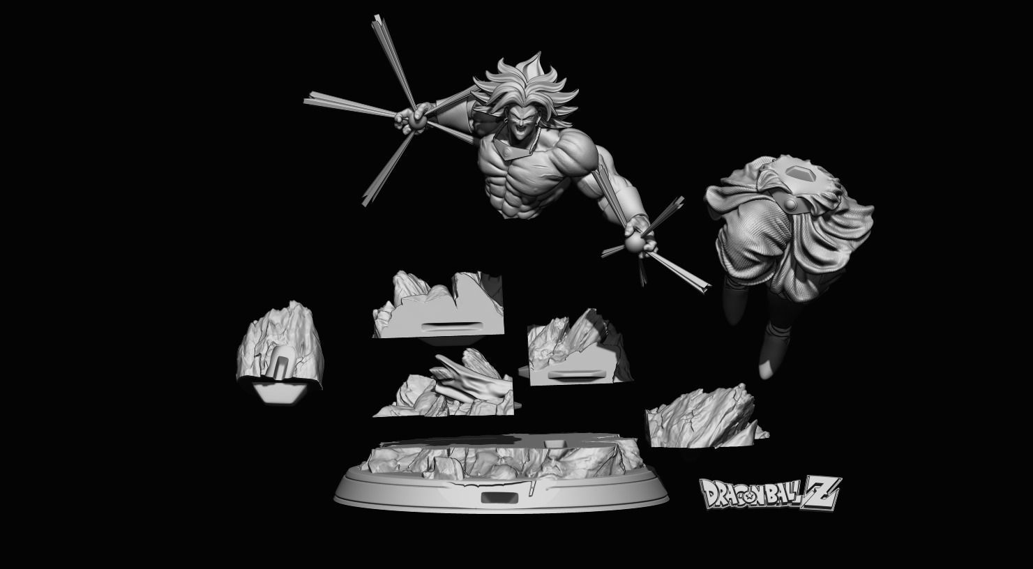 broly dragon ball z collectible figure  3D print model_12