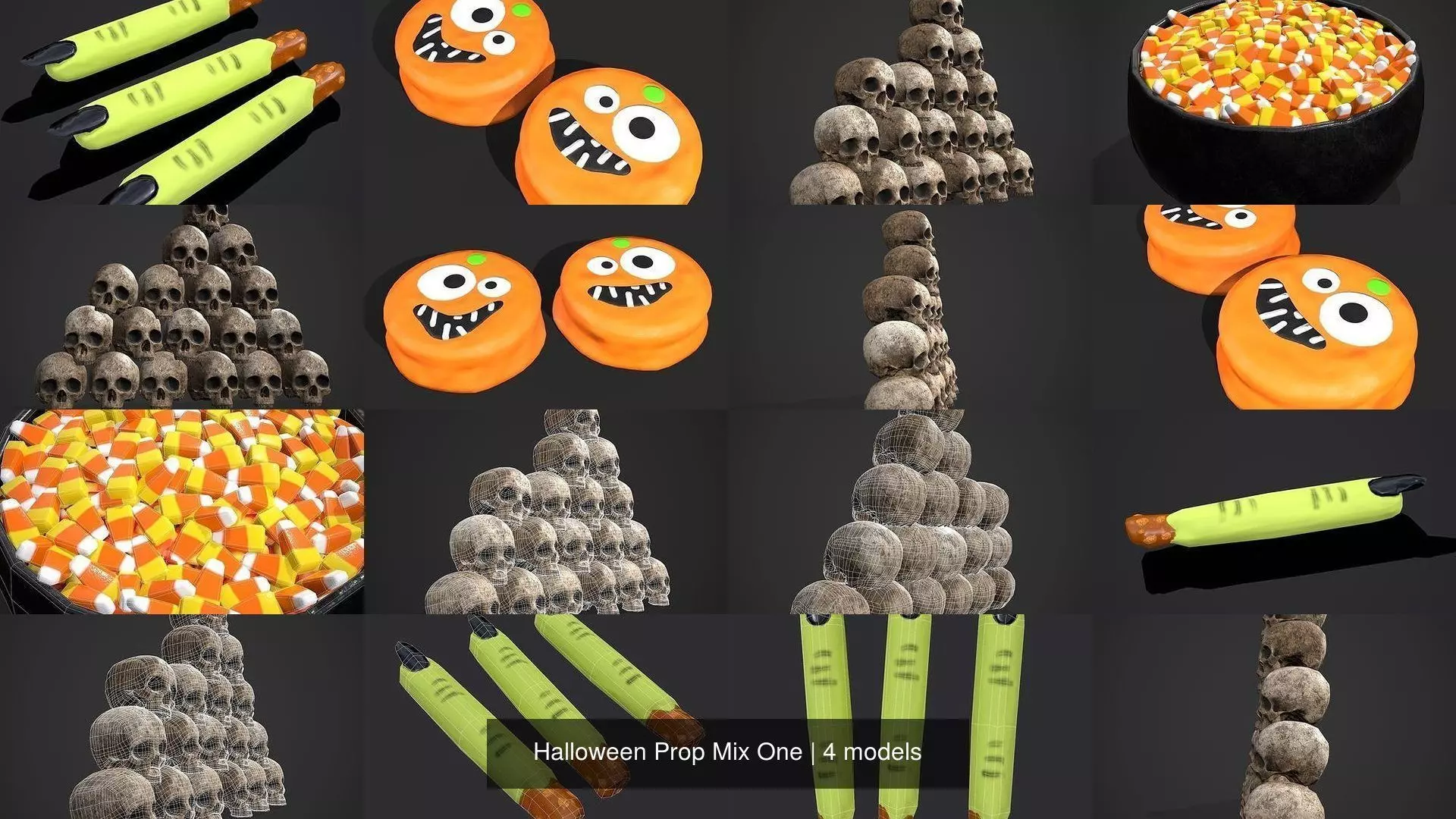 Halloween Prop Mix One 3D Model Collection_1