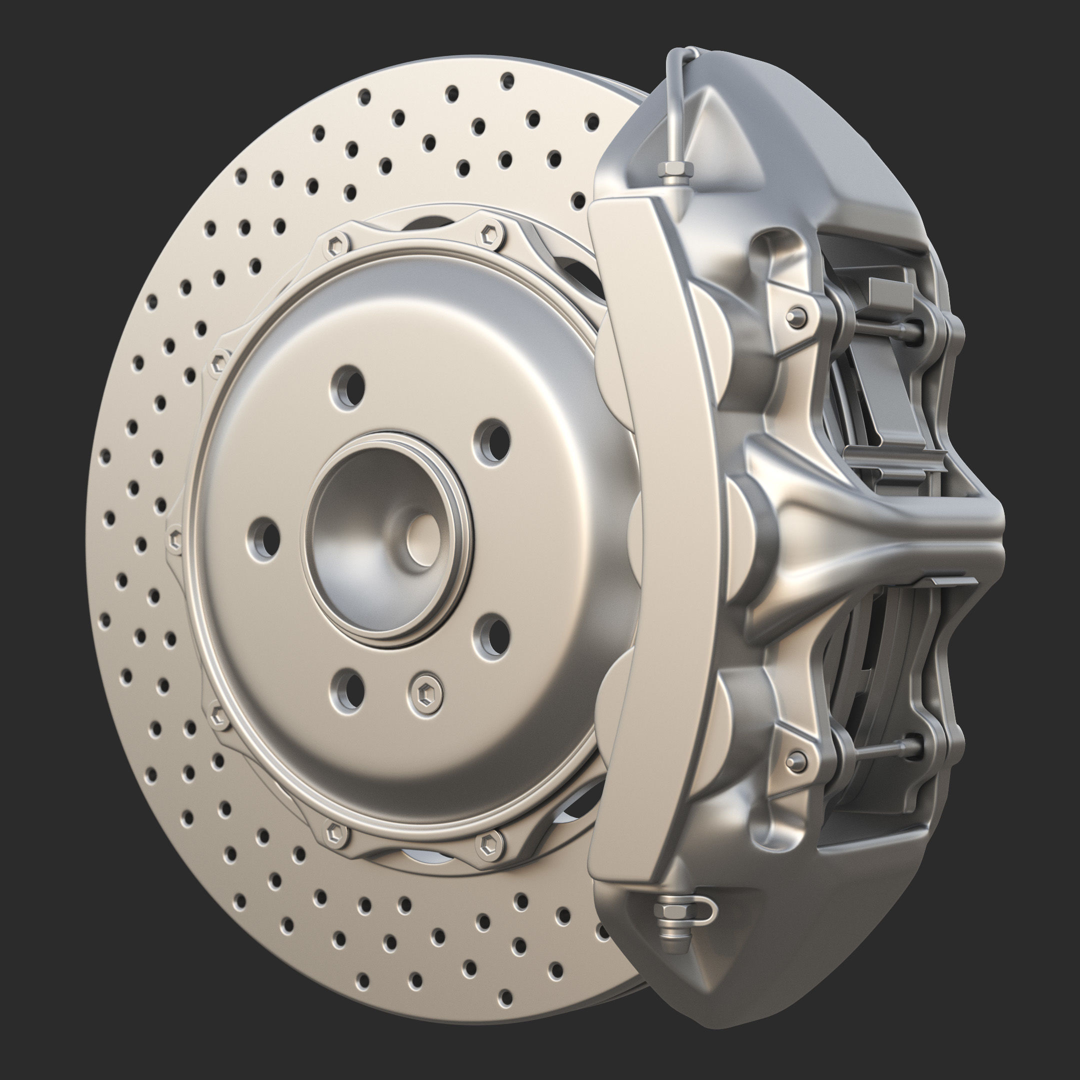 Brakes Brembo 6 Pots SubD 3D model_16