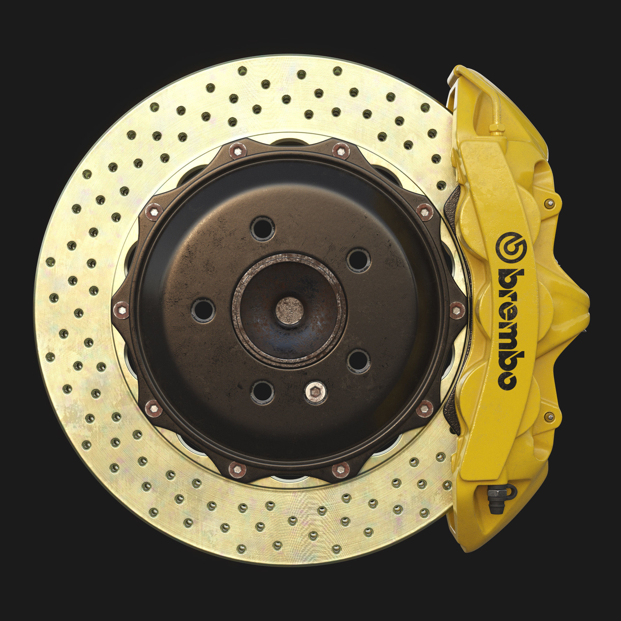 Brakes Brembo 6 Pots SubD 3D model_11