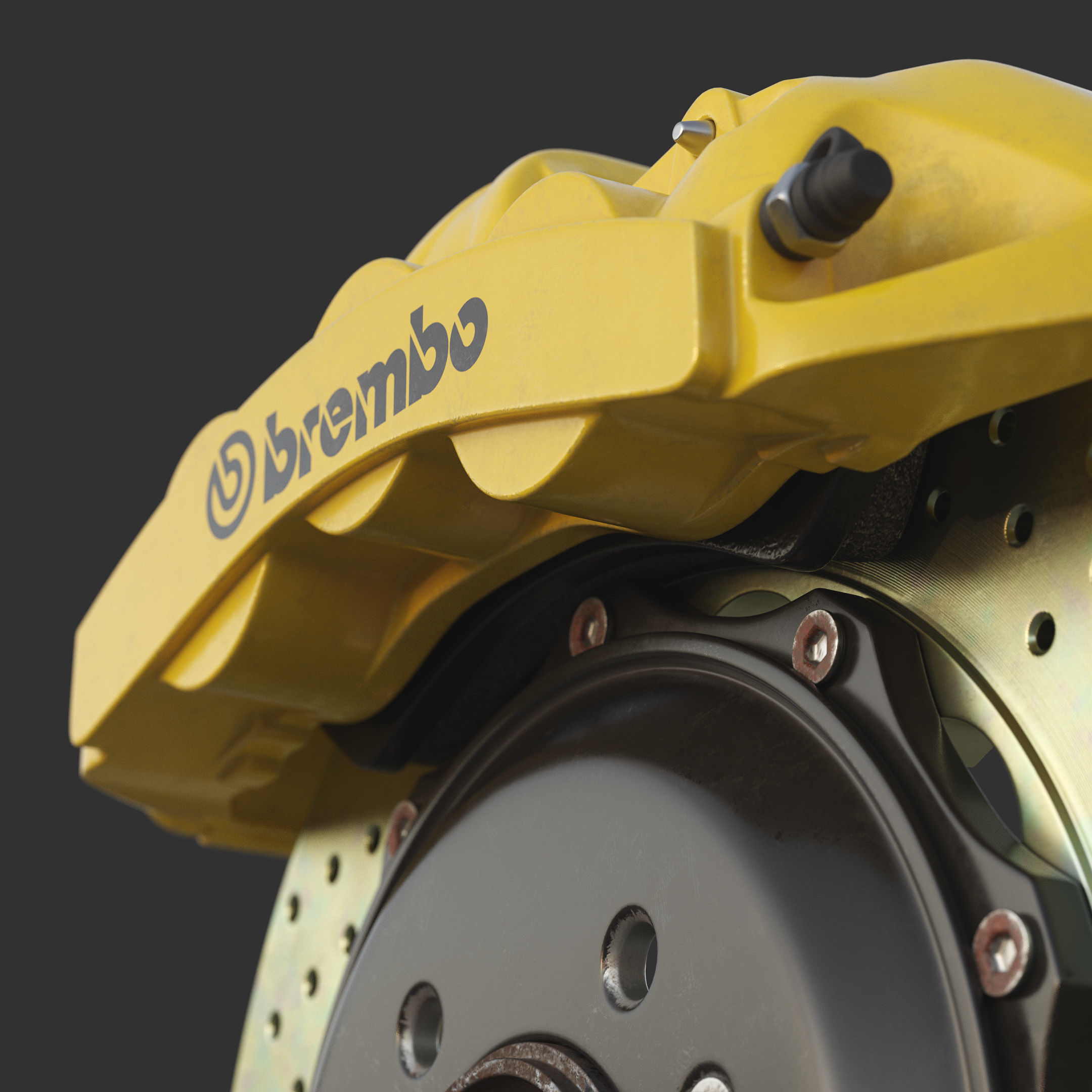 Brakes Brembo 6 Pots SubD 3D model_8