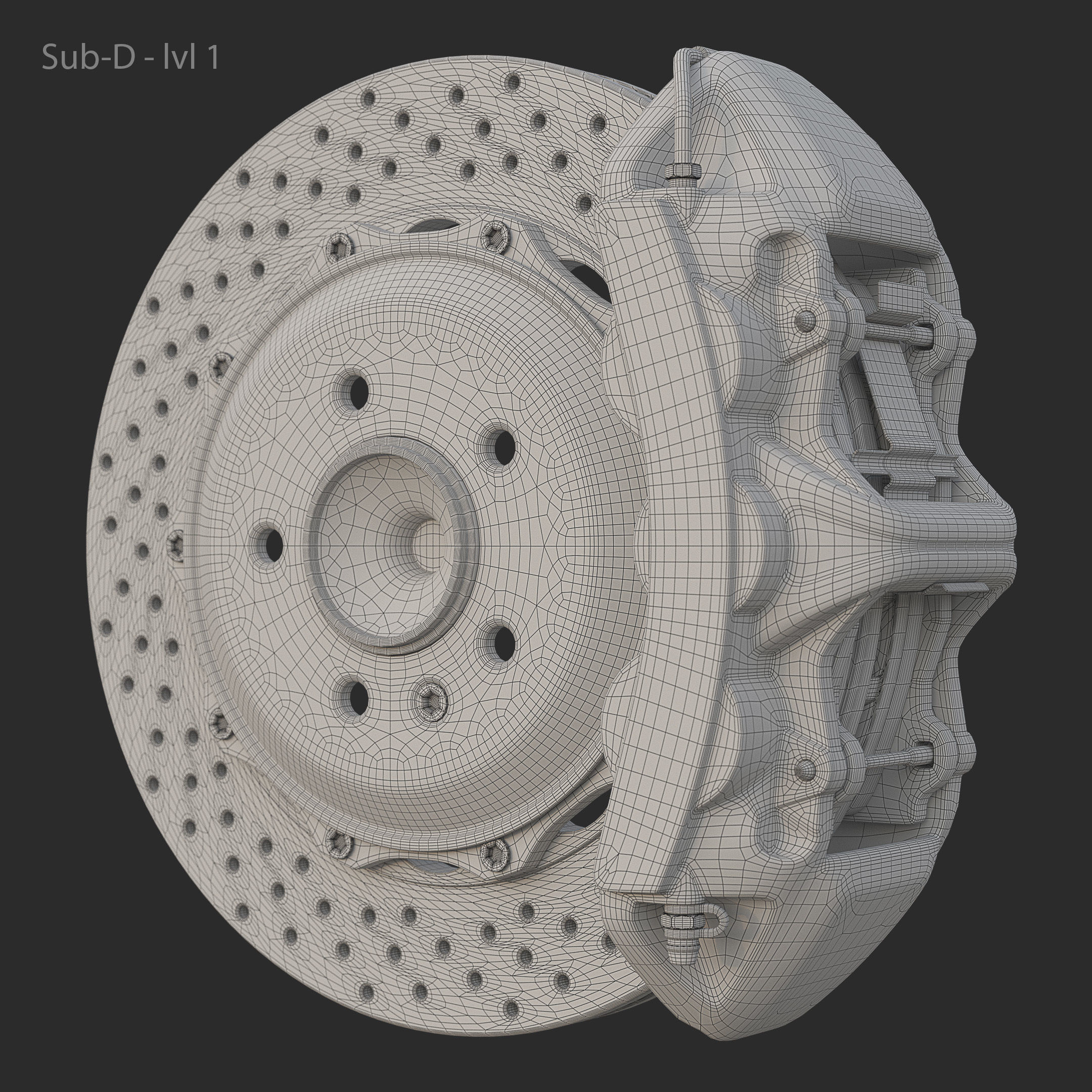 Brakes Brembo 6 Pots SubD 3D model_18