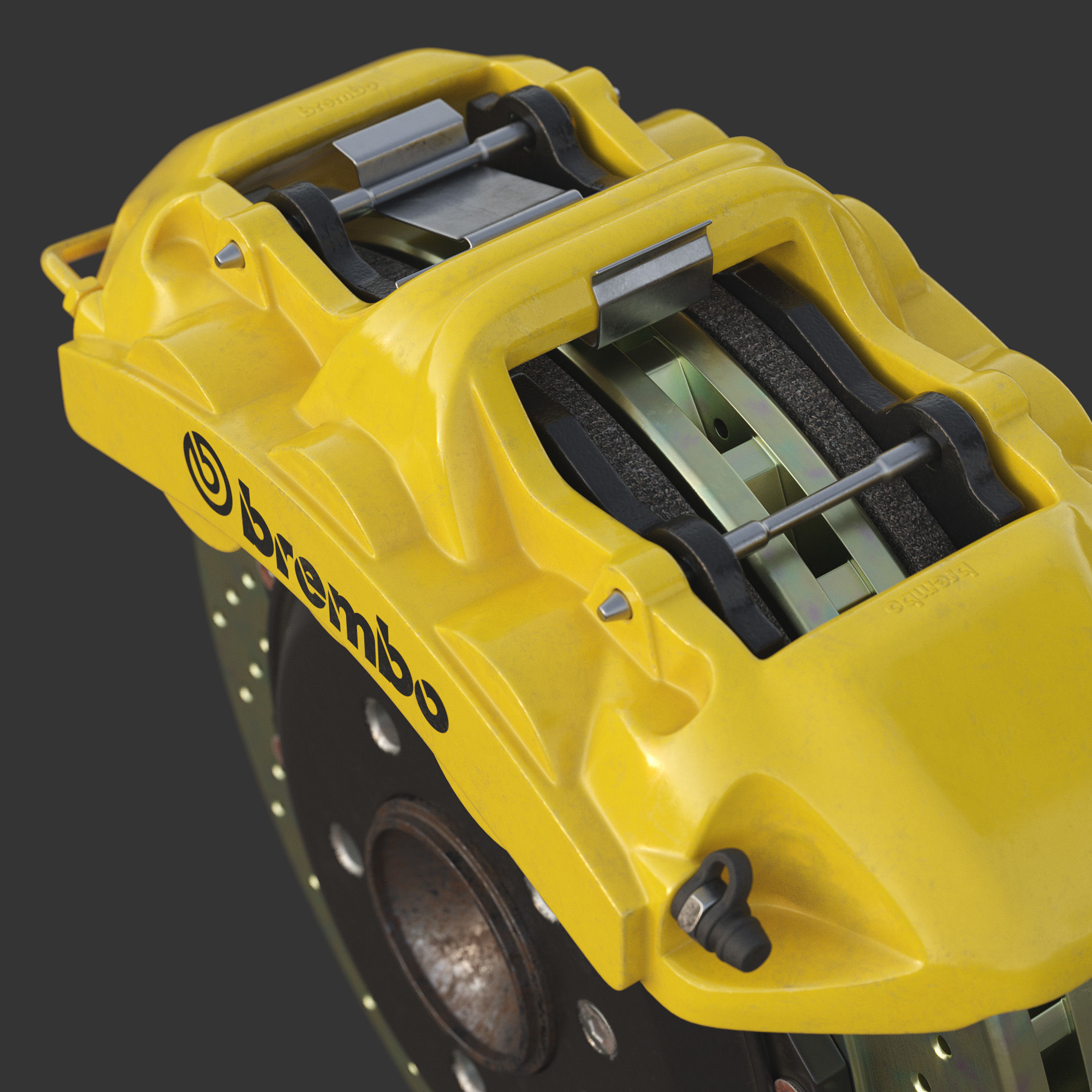 Brakes Brembo 6 Pots SubD 3D model_9