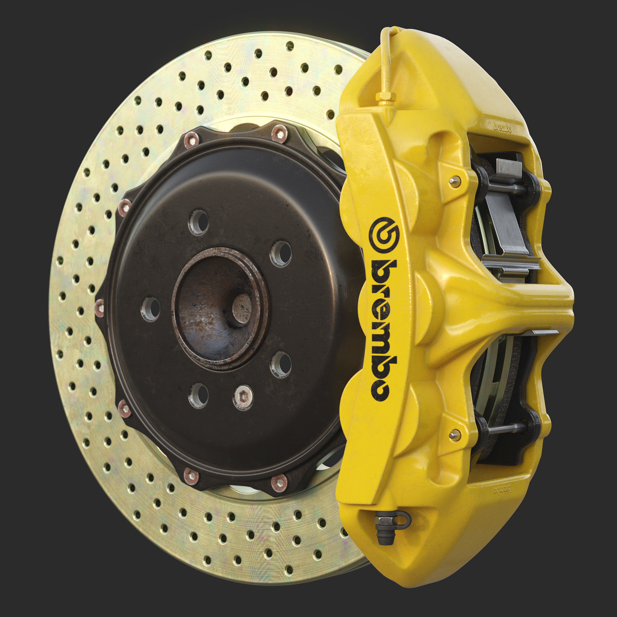 Brakes Brembo 6 Pots SubD 3D model_13
