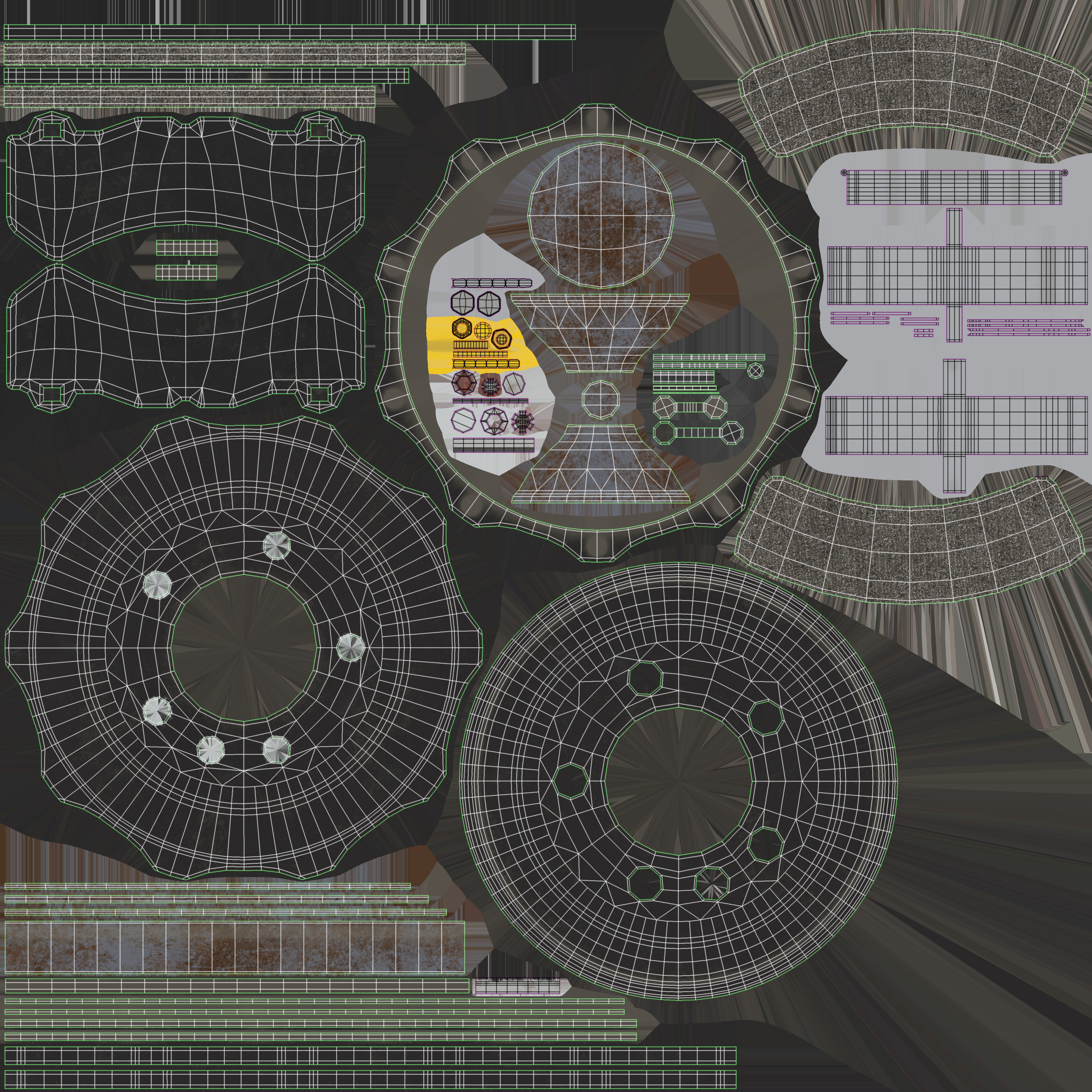 Brakes Brembo 6 Pots SubD 3D model_20