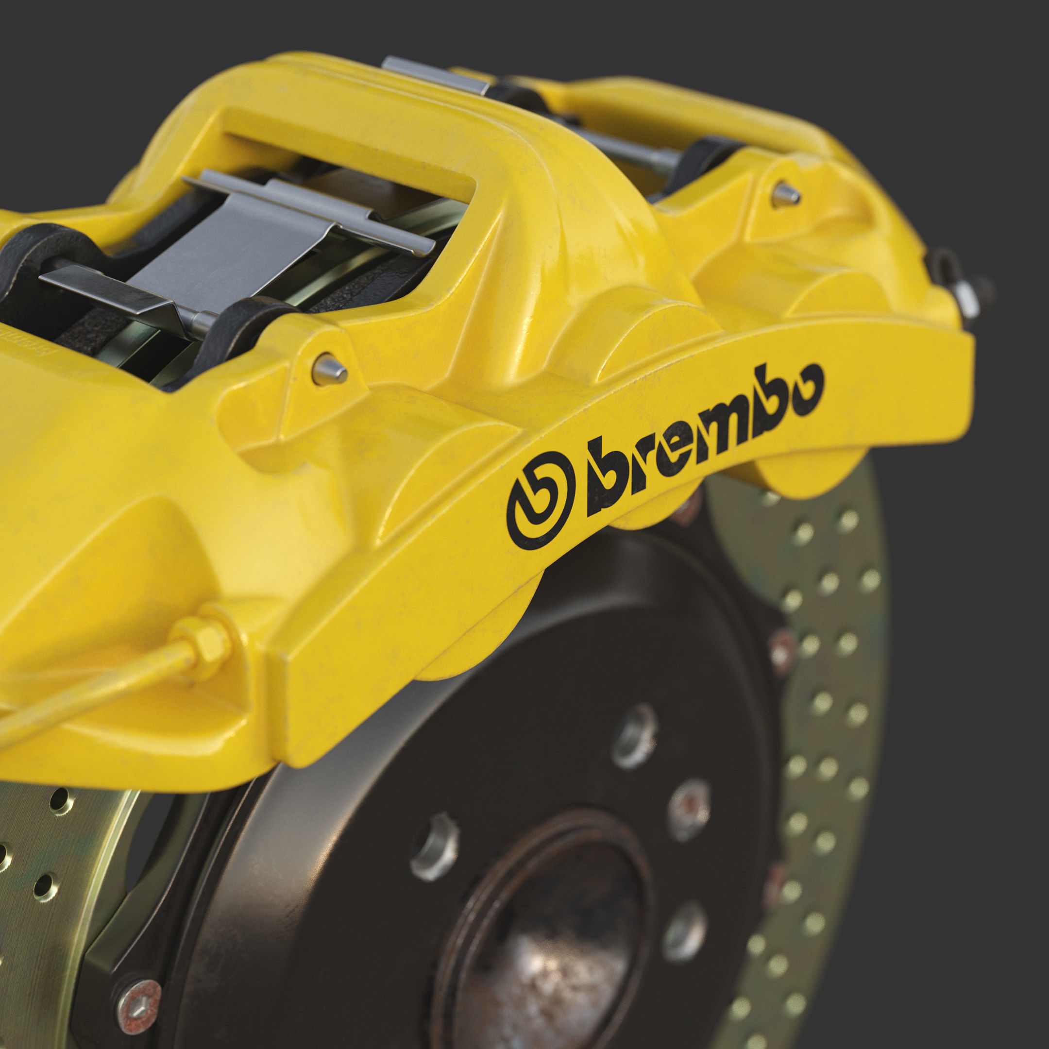 Brakes Brembo 6 Pots SubD 3D model_7