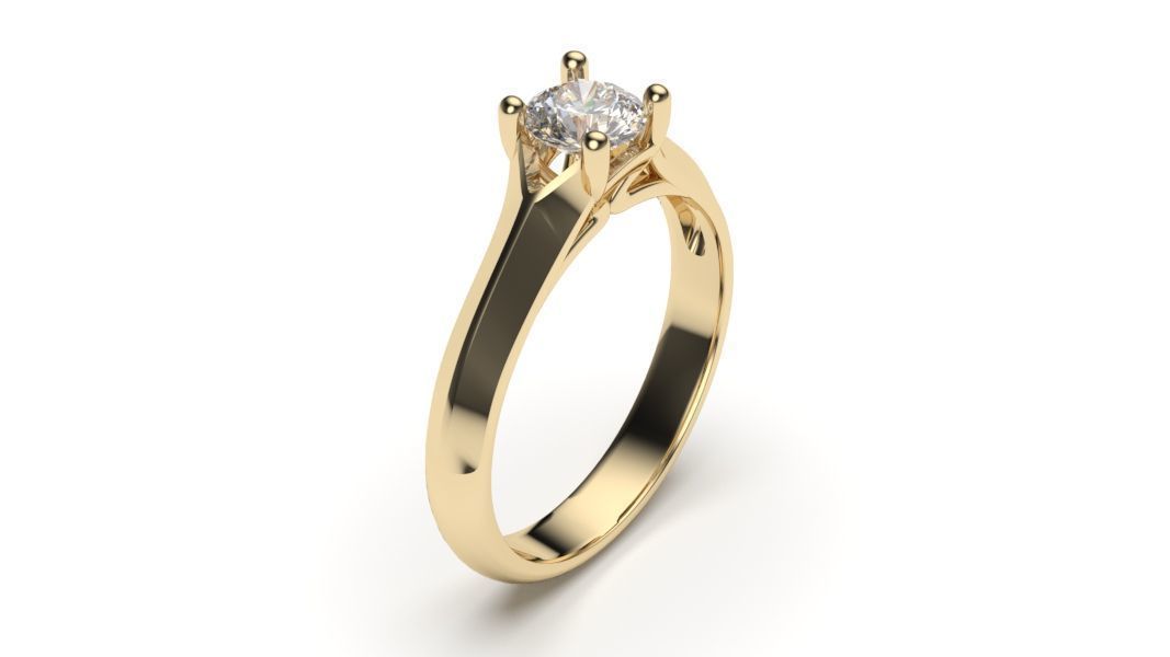 solitaire with ring sizes  8 part S109 3D print model_5
