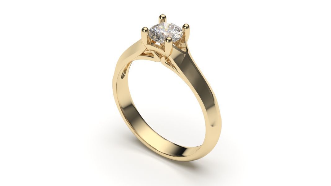 solitaire with ring sizes  8 part S109 3D print model_8