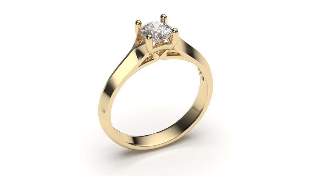solitaire with ring sizes  8 part S109 3D print model_2
