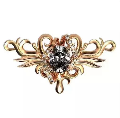 heart pendant with patterns and stones