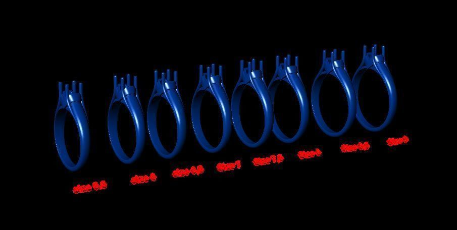 solitaire with ring sizes  8 part S110 3D print model_13