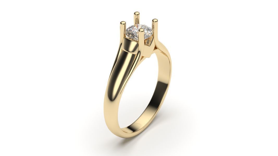 solitaire with ring sizes  8 part S110 3D print model_11