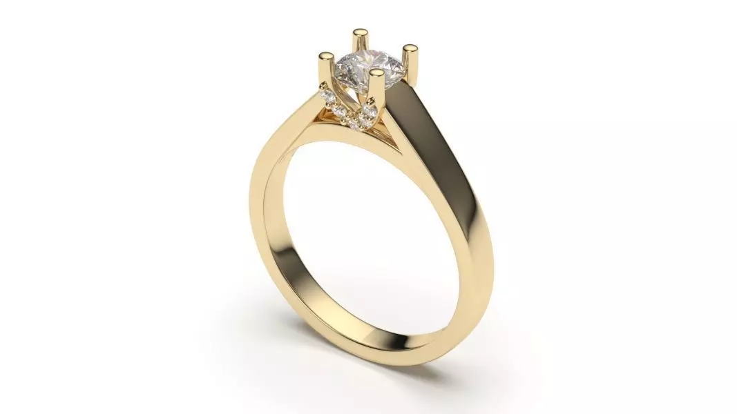 solitaire with ring sizes  8 part S111 3D print model_0