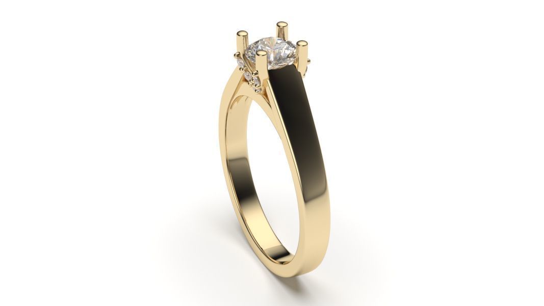solitaire with ring sizes  8 part S111 3D print model_9