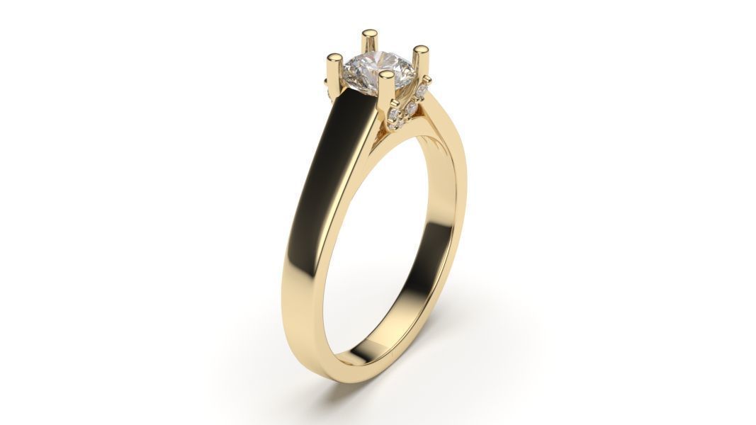solitaire with ring sizes  8 part S111 3D print model_5