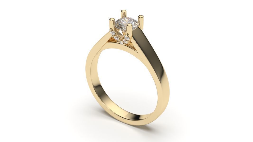 solitaire with ring sizes  8 part S111 3D print model_8