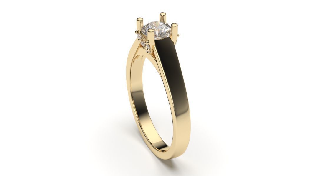 solitaire with ring sizes  8 part S111 3D print model_1
