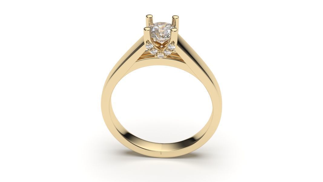 solitaire with ring sizes  8 part S111 3D print model_7