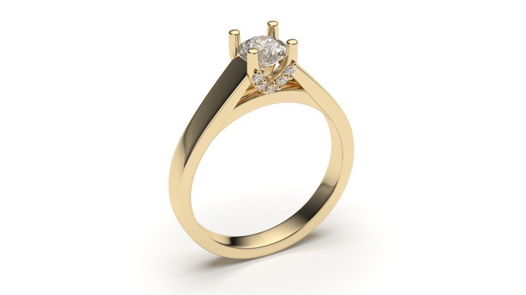solitaire with ring sizes  8 part S111 3D print model_2
