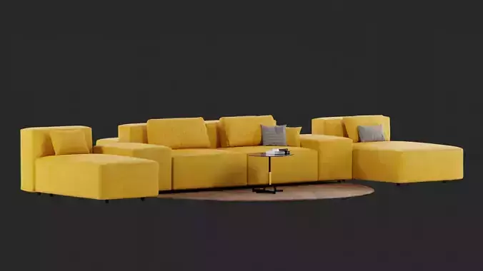 Montis Domino Yellow Sofa 3D model