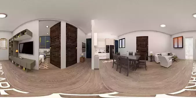 360 degree Panorama of interior apartment 3D model