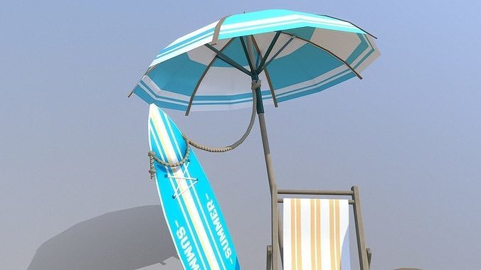 Beach Scene Low-poly 3D model 5