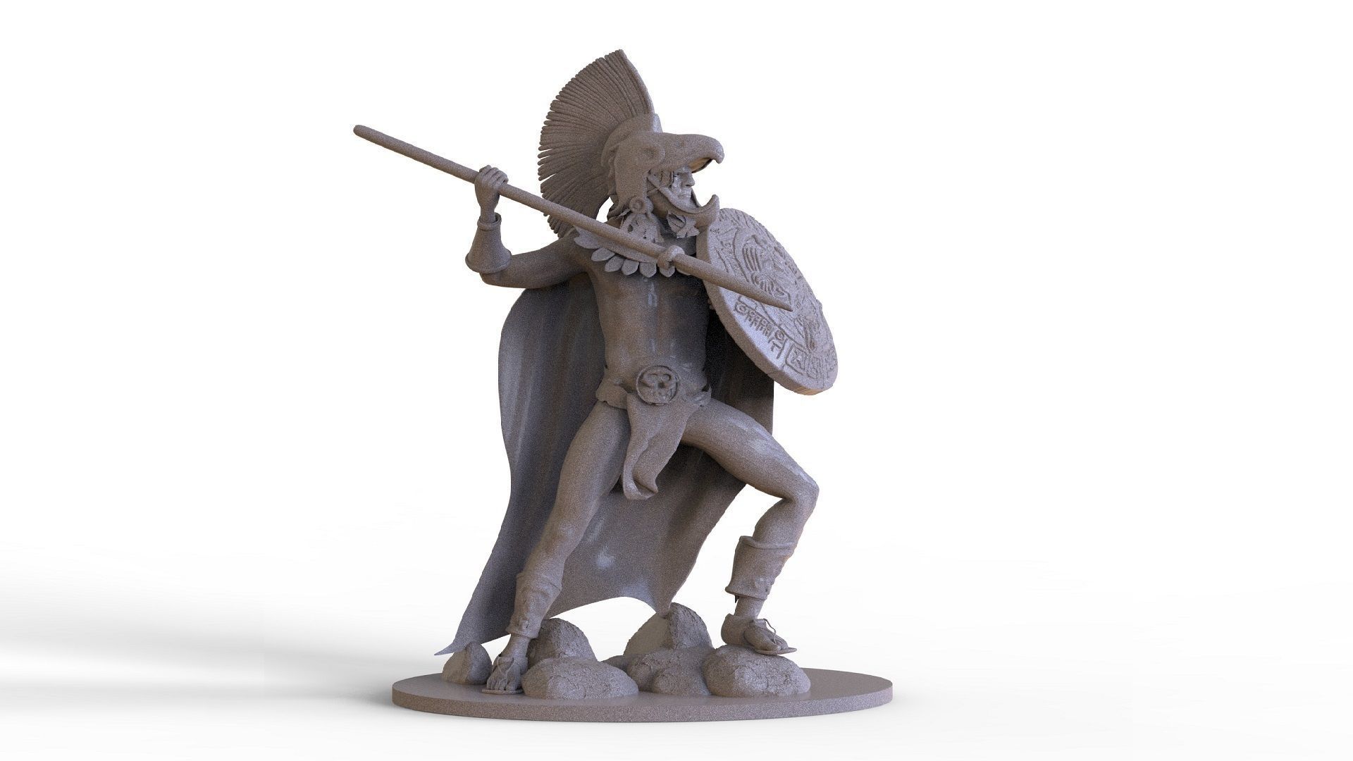  The Eagle Aztec Warrior  3D print model_3