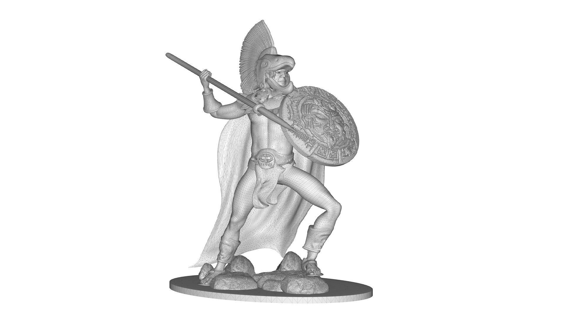  The Eagle Aztec Warrior  3D print model_5