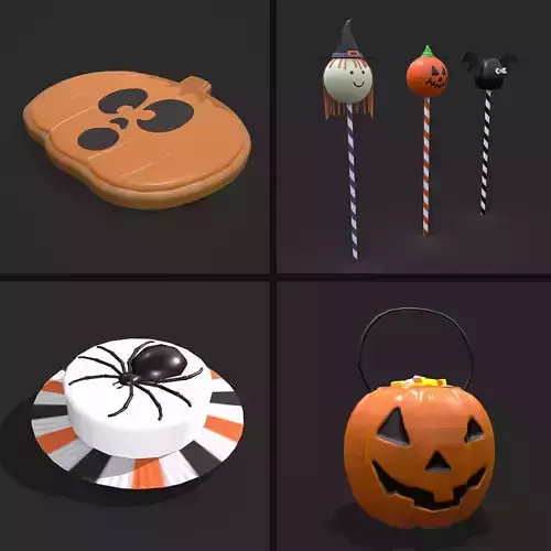 Halloween Prop Mix Two  3D Model Collection