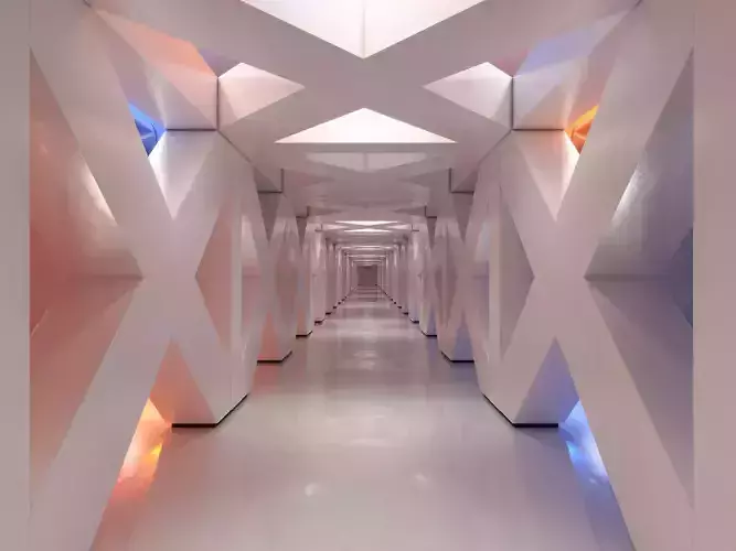 Abstract SciFi Hallway