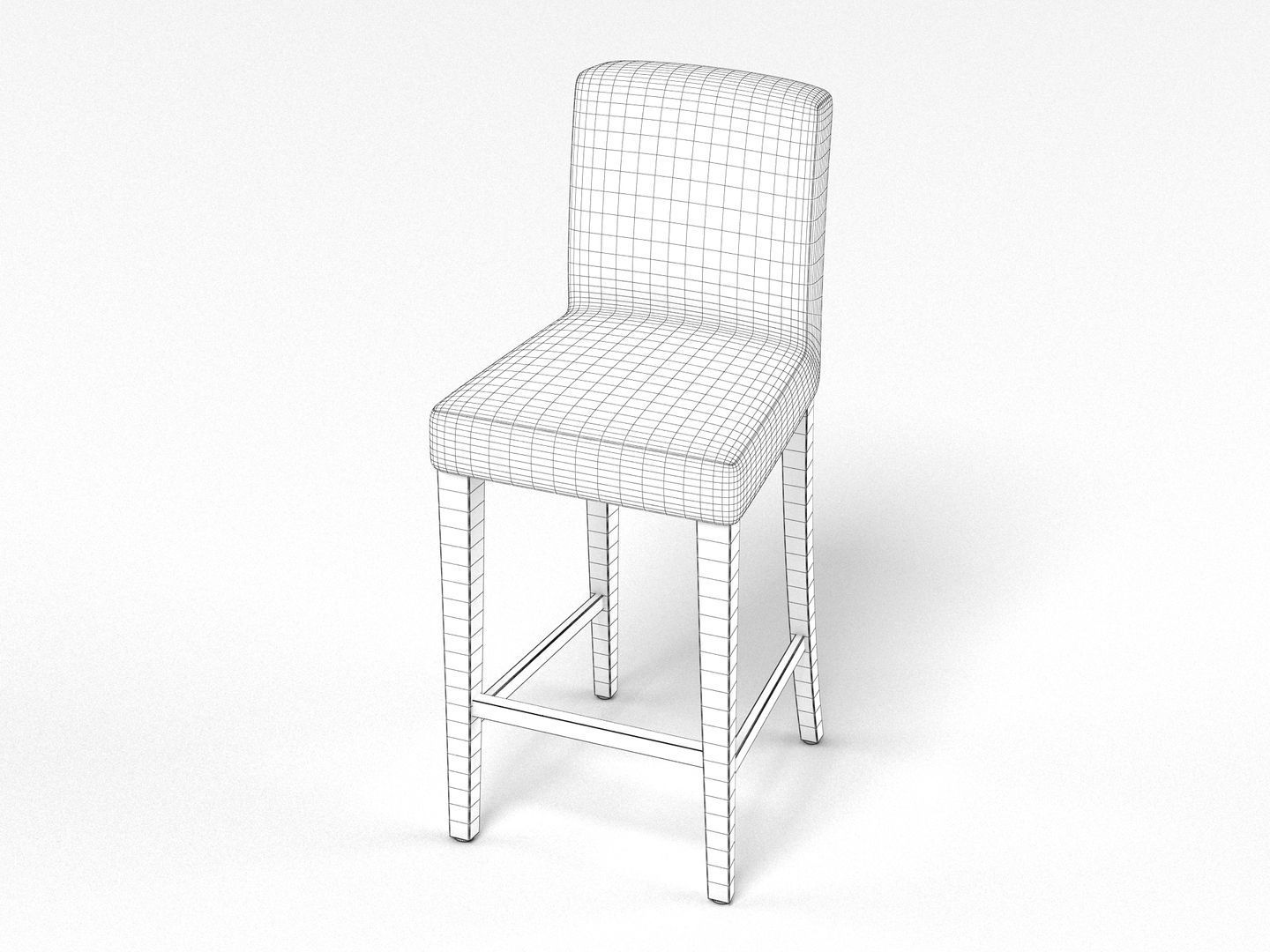 Generic Breakfast Bar Stool 3D model_7