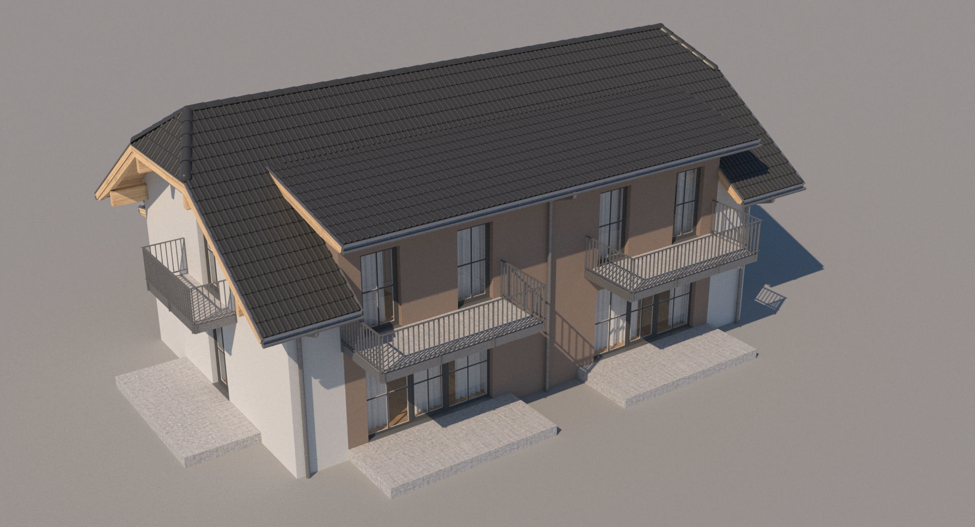 Generic Semi Detached House 014 3D model_4