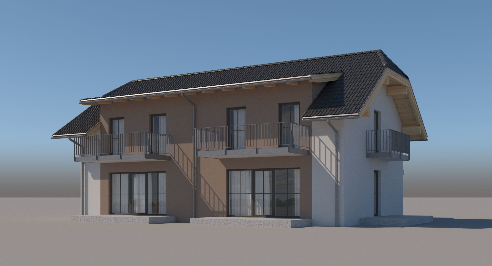 Generic Semi Detached House 014 3D model_1