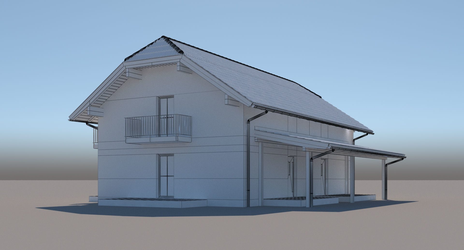 Generic Semi Detached House 014 3D model_9