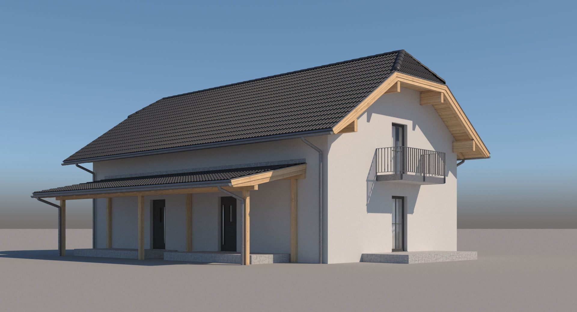 Generic Semi Detached House 014 3D model_2