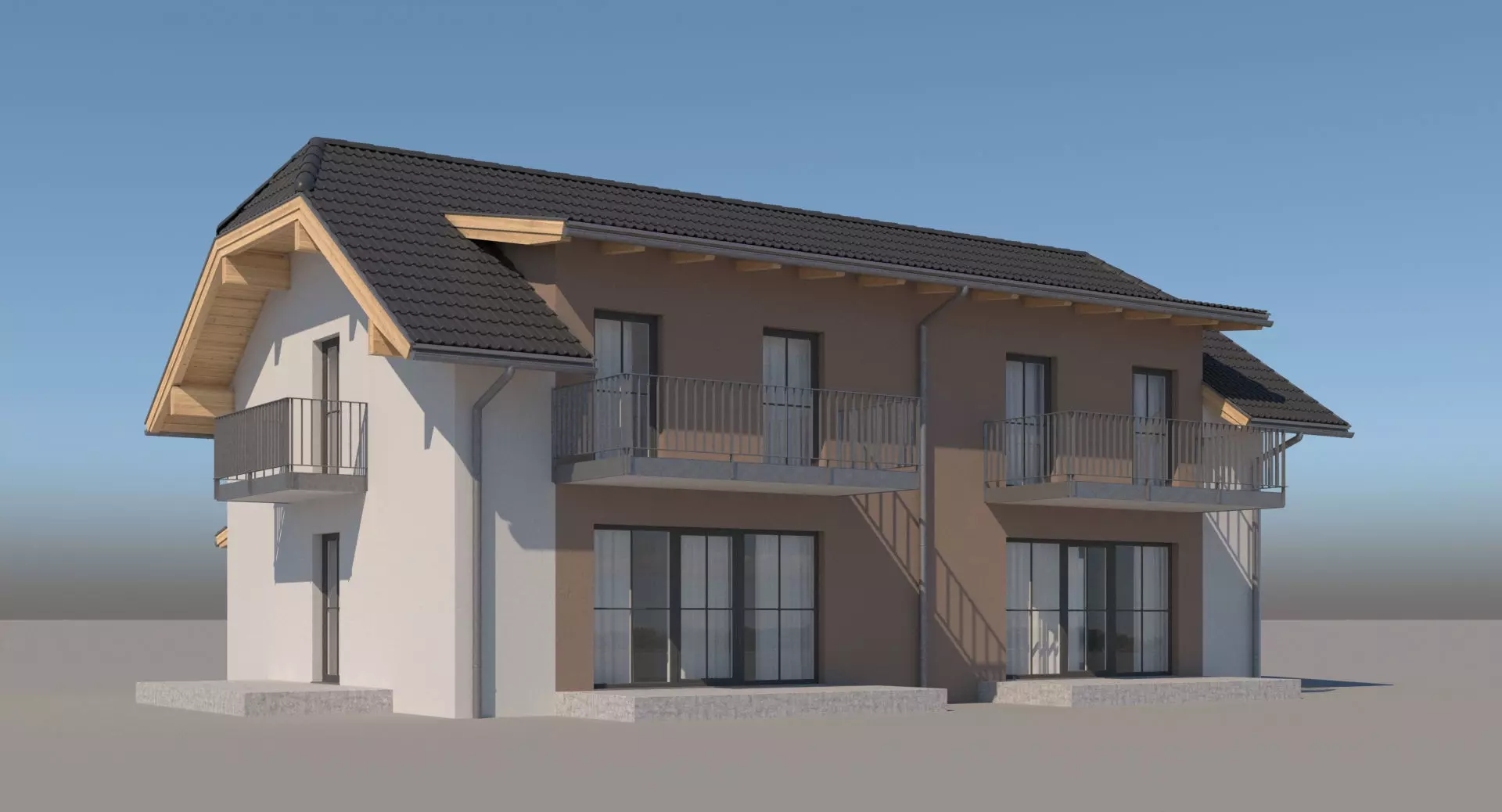 Generic Semi Detached House 014 3D model_0