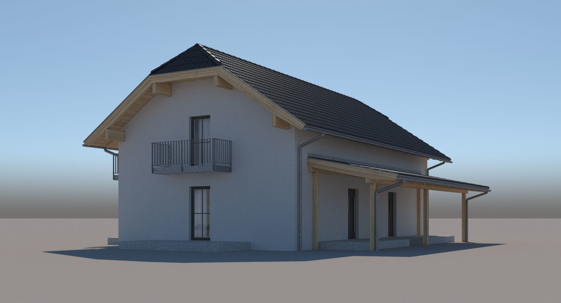 Generic Semi Detached House 014 3D model_3