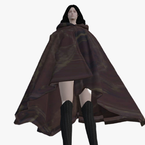 Astrid woman wearing cape and boots Low-poly 3D model