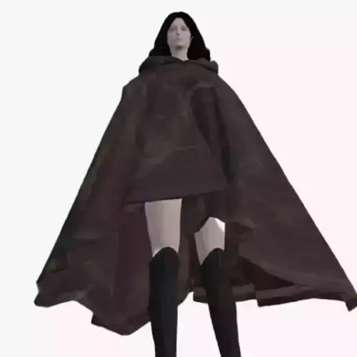 Astrid woman wearing cape and boots