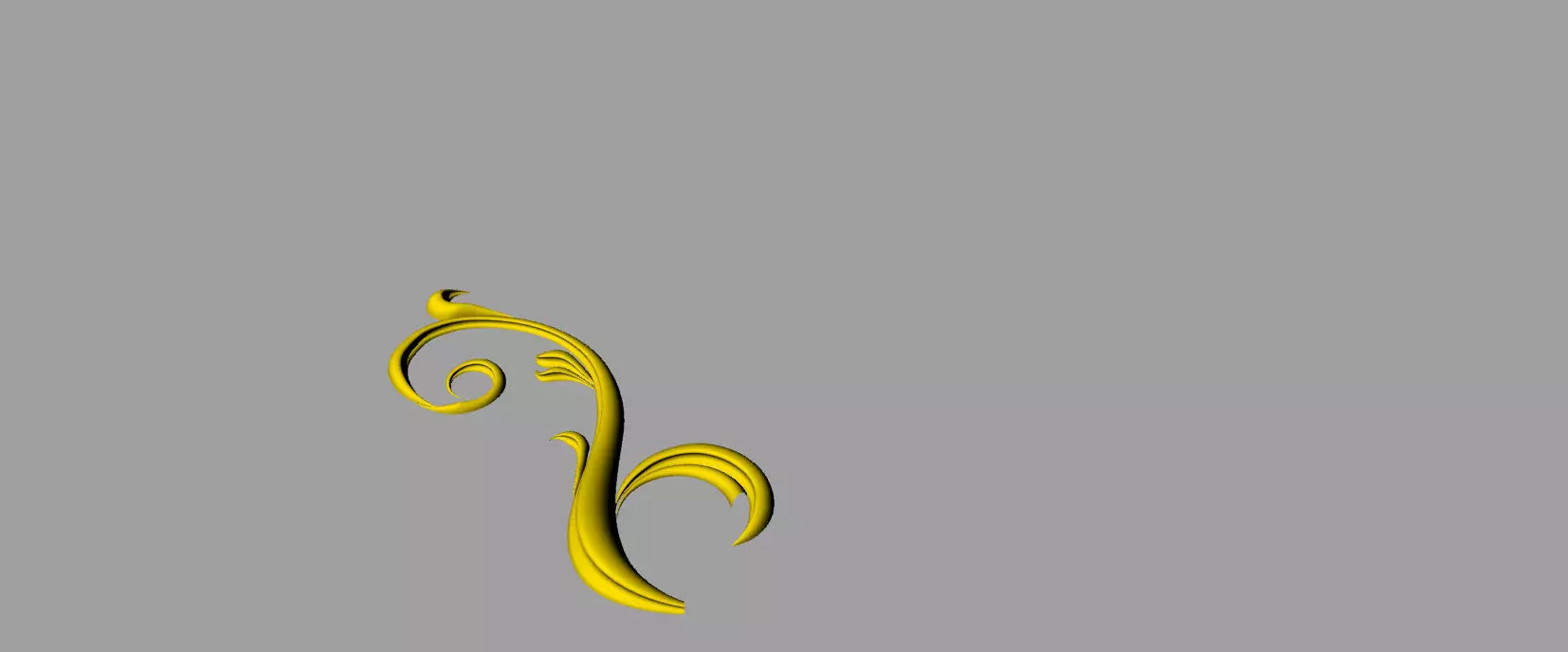 flower letter h 3D model_0