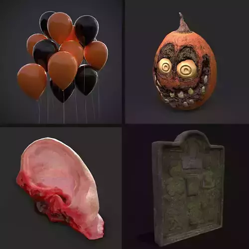 Halloween Prop Mix Three  3D Model Collection
